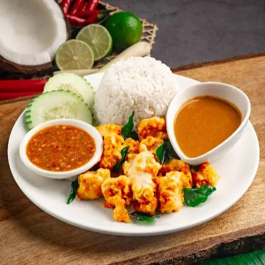 Nasi Kukus Ayam Salted Egg