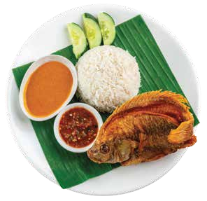 Nasi Kukus Talapia Crispy